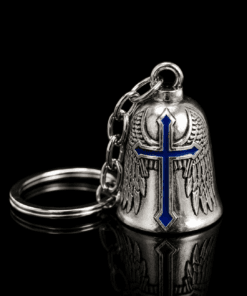 Campana Biker con Dije Cruz Azul Oscuro Referencia 004 – Joyería Jefer Store