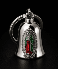 Campana Biker Virgen de Guadalupe Plateada Referencia 005 – Joyería Jefer Store