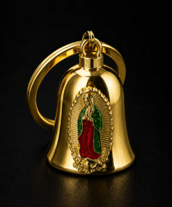 Campana Biker Virgen de Guadalupe Acabado Dorado Referencia 006 – Joyería Jefer Store
