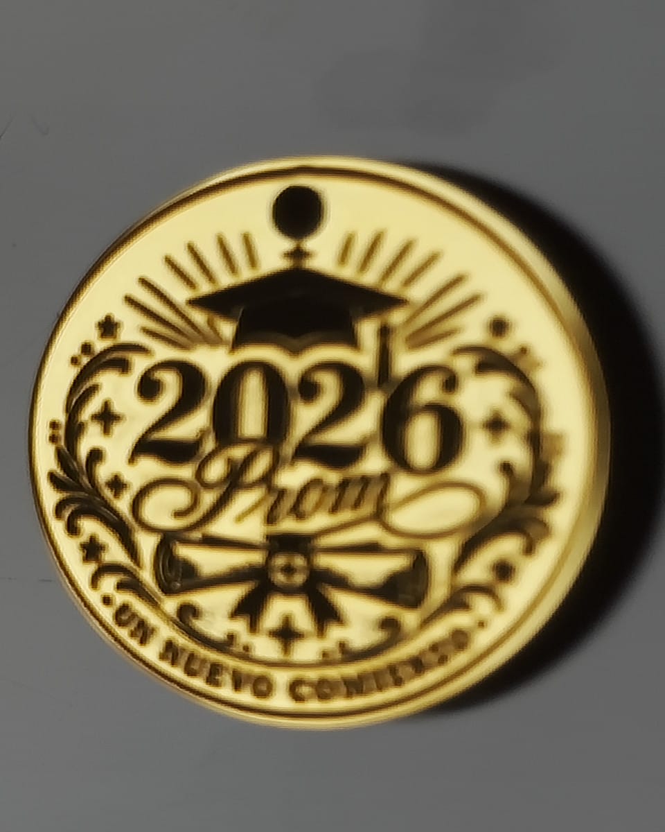 Medalla «2026 Prom» grabado a láser